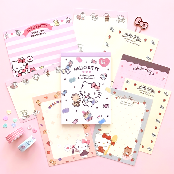 Sanrio Memo Pad Set – 128 Sheets + Sticker Sheet (Extra Large)