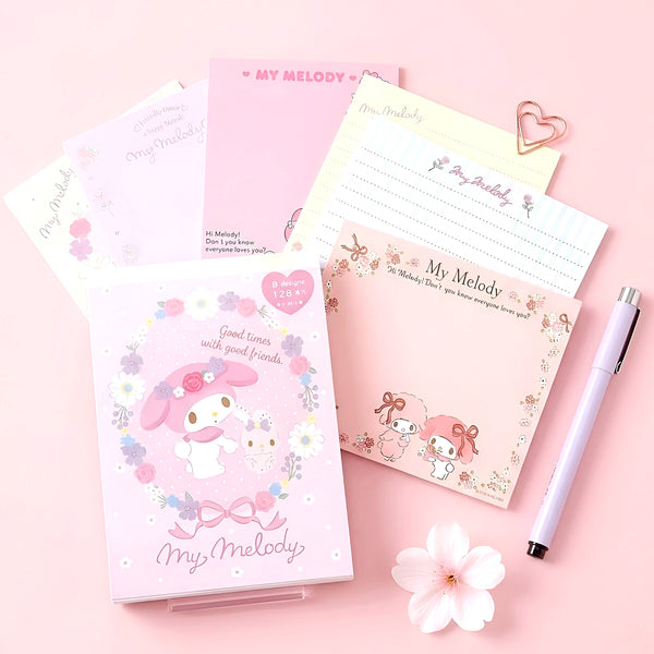 Sanrio Memo Pad Set – 128 Sheets + Sticker Sheet (Extra Large)