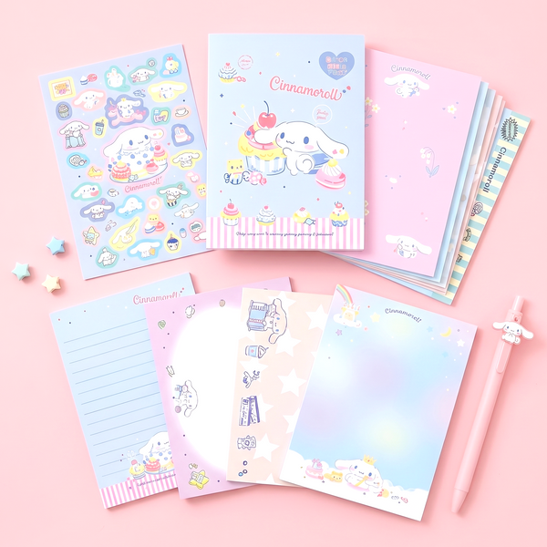 Sanrio Memo Pad Set – 128 Sheets + Sticker Sheet (Extra Large)