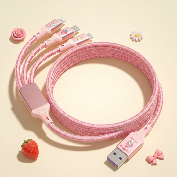 Sanrio 3-in-1 Fast Charging Cable – Cute Multi-Device Charger