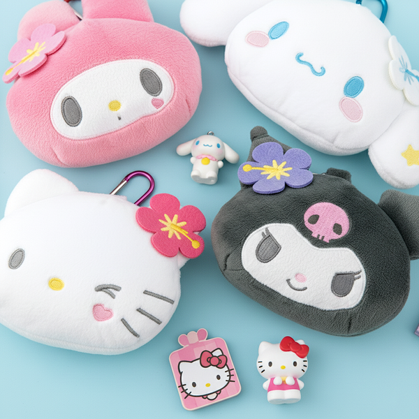 Sanrio Characters Plush Clip-On Pouch