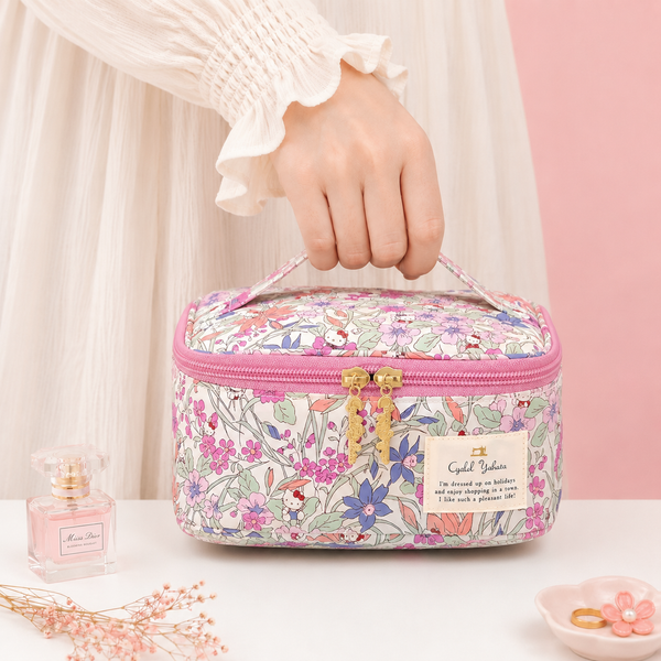 Sanrio x Liberty Fabrics Floral Cosmetic Organizer Bag - Limited Edition