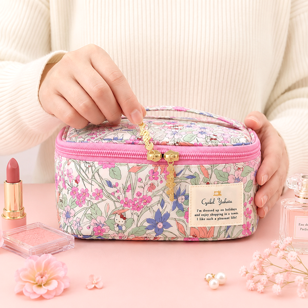 Sanrio x Liberty Fabrics Floral Cosmetic Organizer Bag - Limited Edition