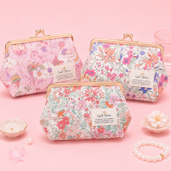 Sanrio x Liberty Fabrics Kiss-Lock Floral Frame Pouch - Limited Edition
