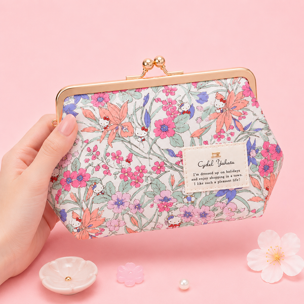 Sanrio x Liberty Fabrics Kiss-Lock Floral Frame Pouch - Limited Edition