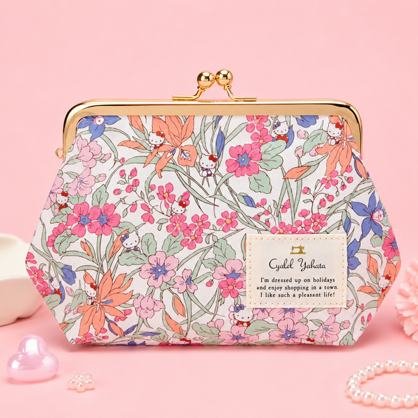 Sanrio x Liberty Fabrics Kiss-Lock Floral Frame Pouch - Limited Edition