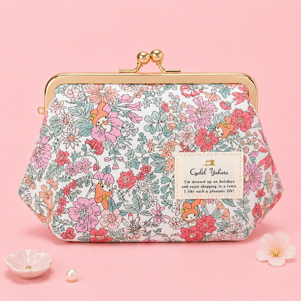 Sanrio x Liberty Fabrics Kiss-Lock Floral Frame Pouch - Limited Edition