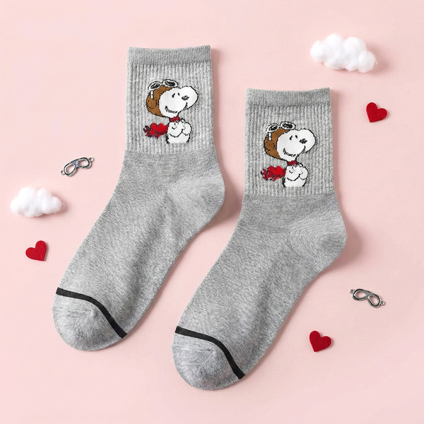 Snoopy Ribbed Crew Socks