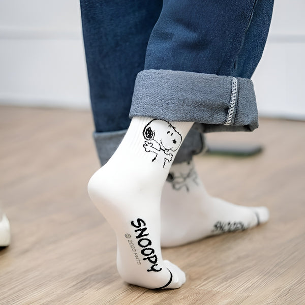Snoopy Ribbed Crew Socks