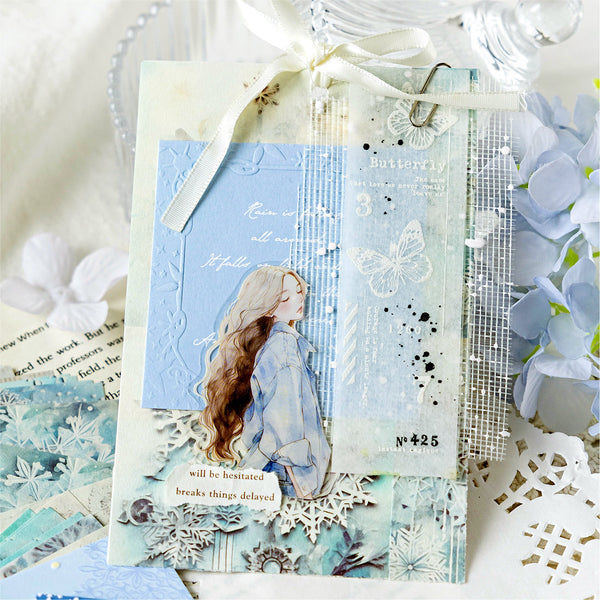 Winter Snowflake Scrapbook Paper Set – Journaling Pack