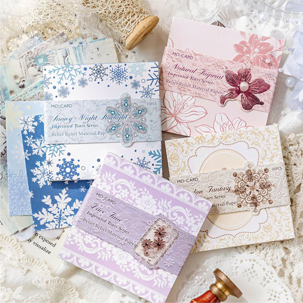 Winter Snowflake Scrapbook Paper Set – Journaling Pack