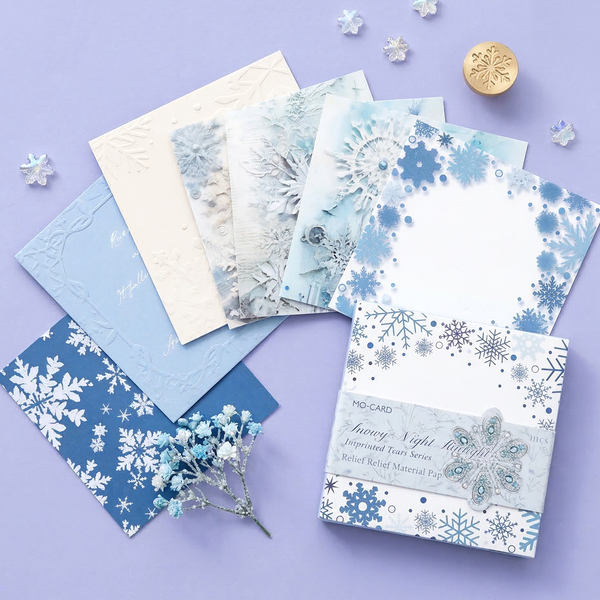 Winter Snowflake Scrapbook Paper Set – Journaling Pack