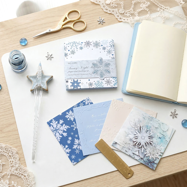 Winter Snowflake Scrapbook Paper Set – Journaling Pack