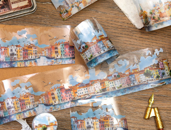 European Cityscape Clear Washi Tape
