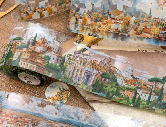 European Cityscape Clear Washi Tape