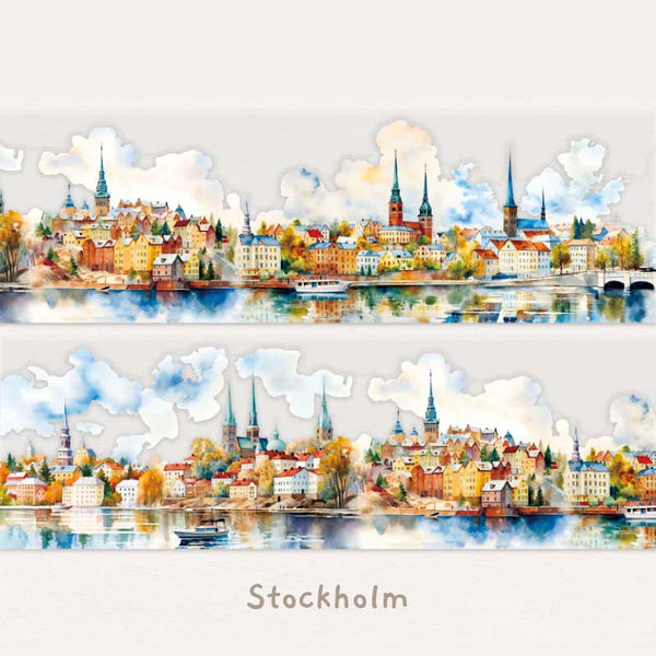 European Cityscape Clear Washi Tape