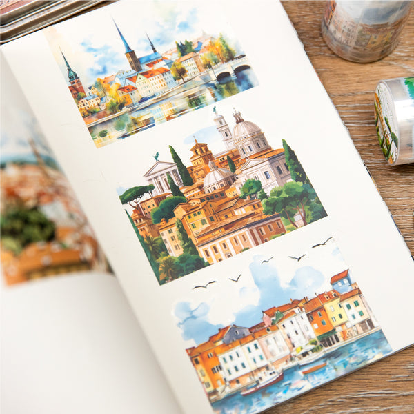 European Cityscape Clear Washi Tape
