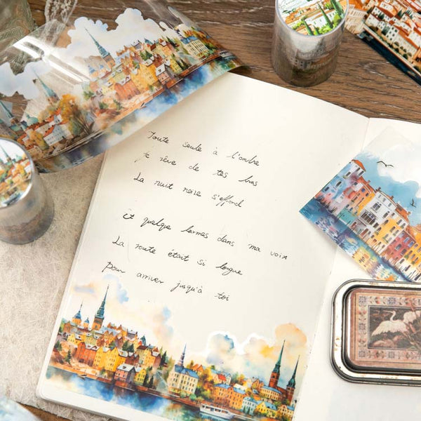 European Cityscape Clear Washi Tape