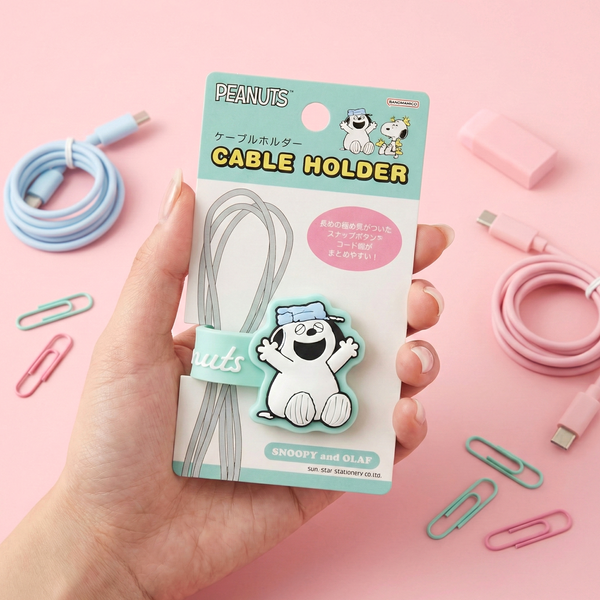 Sun-Star Peanuts Snoopy Cable Holder - Blue