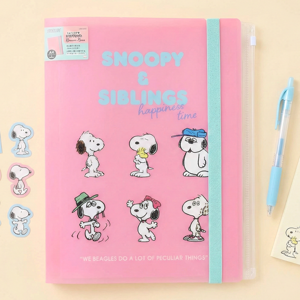 Sun-Star Peanuts Snoopy Clear Book - A4 - Playful Siblings