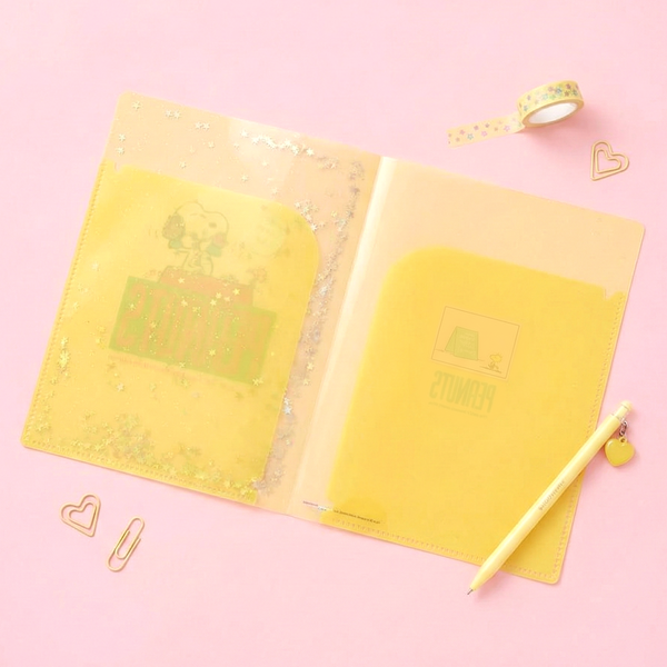 Sun-Star Peanuts Snoopy Glitter Folder - Yellow - New Limited Edition
