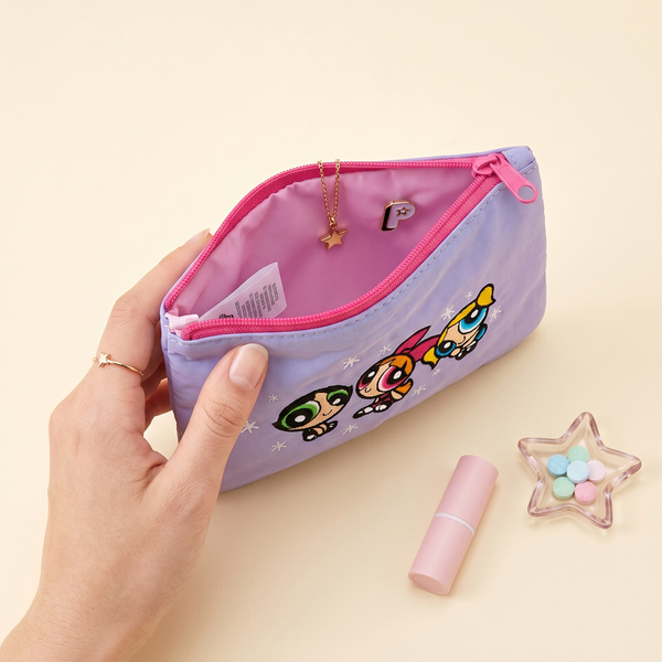 The Powerpuff Girls Embroidered Pouch - Lilac Pop