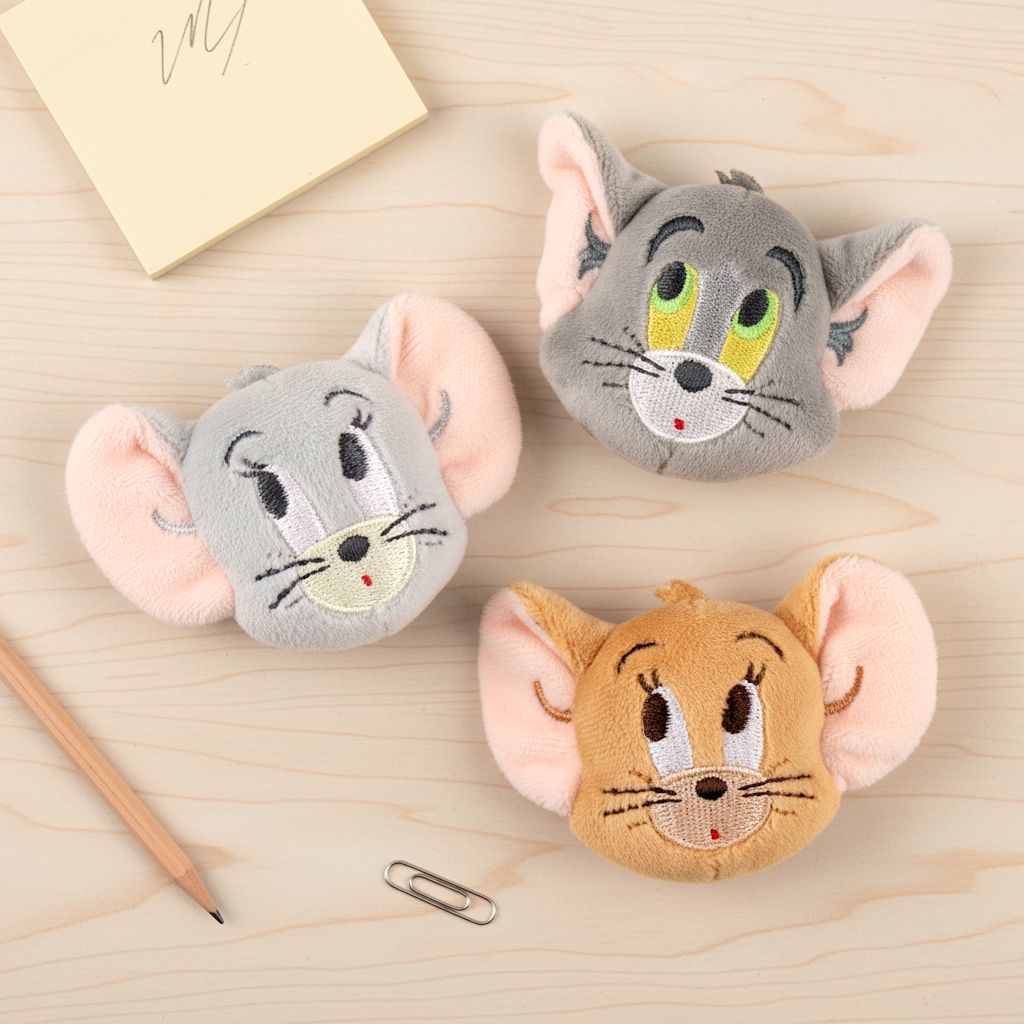 Tom & Jerry Plush Pin – Soft 3D Character Brooch