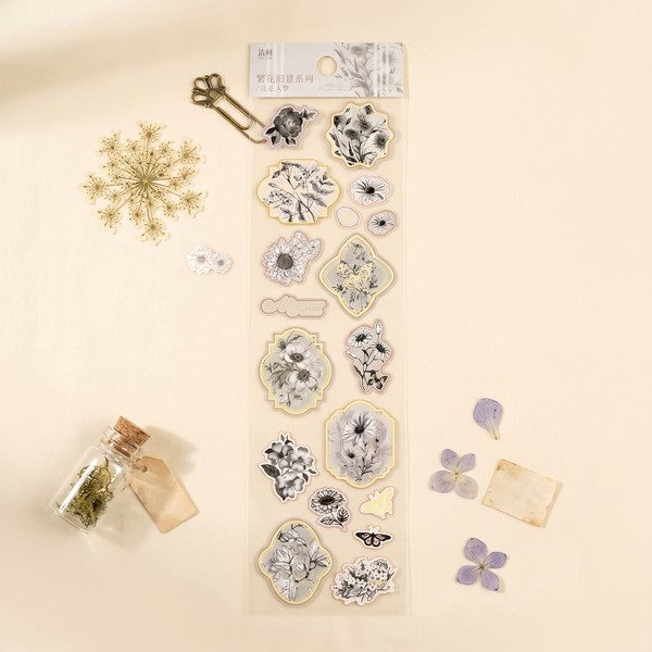 Vintage Floral Stamp Stickers