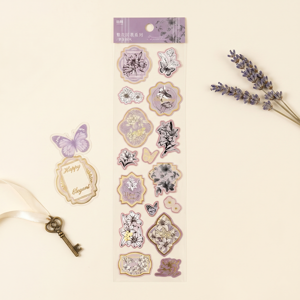 Vintage Floral Stamp Stickers