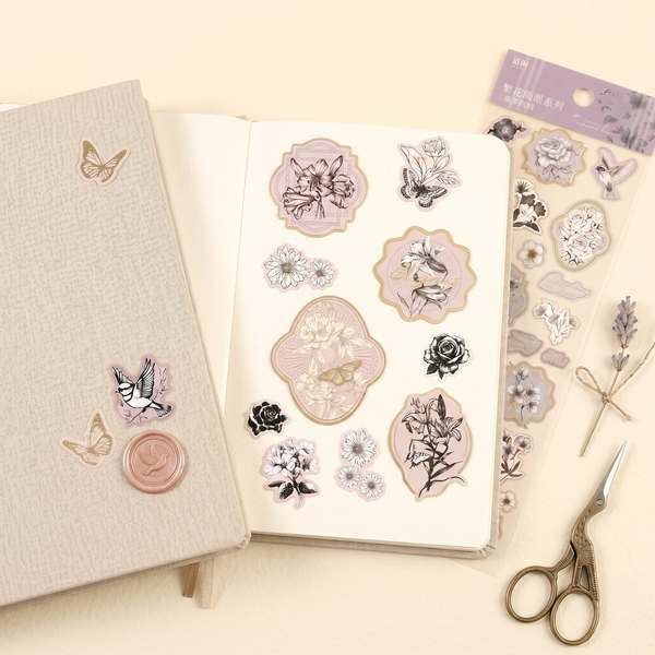 Vintage Floral Stamp Stickers