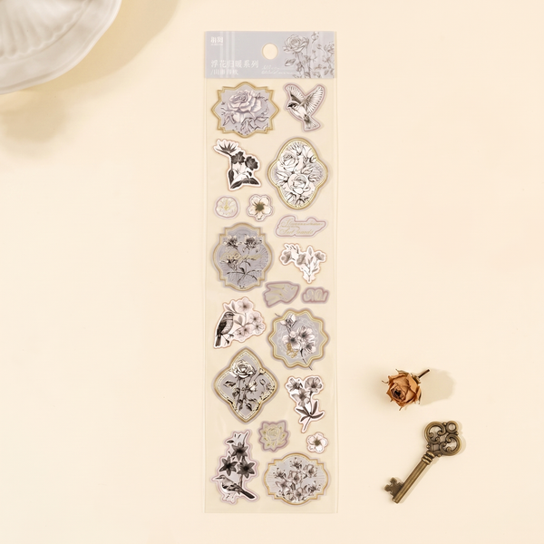 Vintage Floral Stamp Stickers