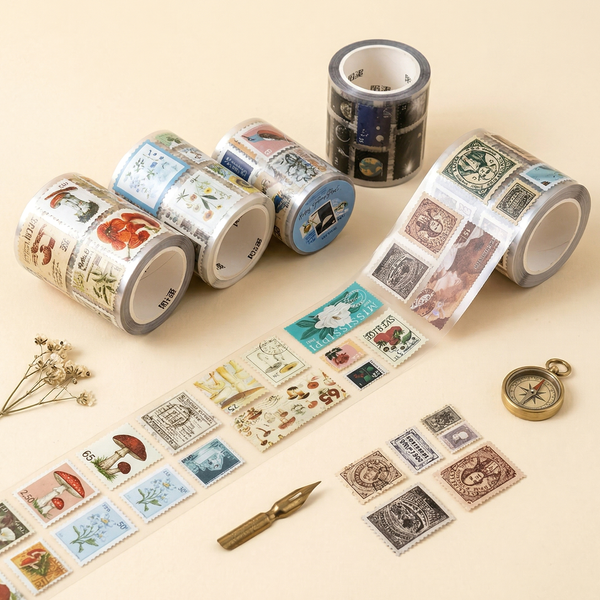 Vintage Nature Post Office Stamp Washi Sticker Roll