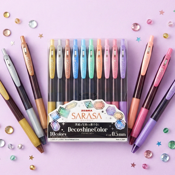 Zebra Sarasa Clip Gel Pen - Decoshine Color - 10 Color Set