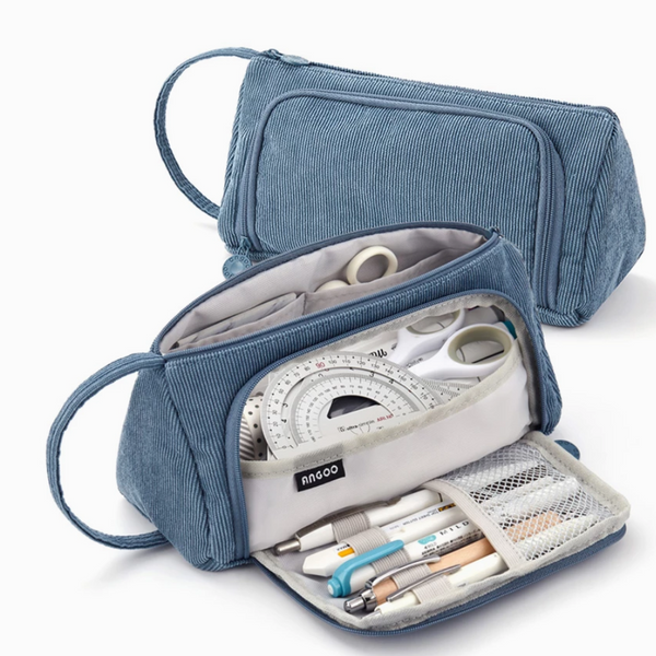 Triangle Corduroy Pencil Case (6 Colors)