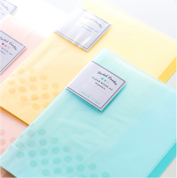 KOKUYO Pastel Cookie Clear Book - A4 - 30 Pockets