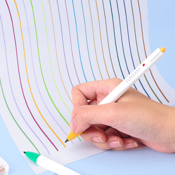 Zebra Clickart Knock Sign Pen 12 Color Set - Light