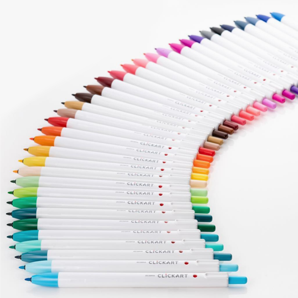 Zebra Clickart Knock Sign Pen 12 Color Set - Light