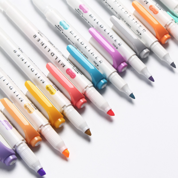 Zebra Mildliner Double Sided Highlighters - 5 Pastel Color Set
